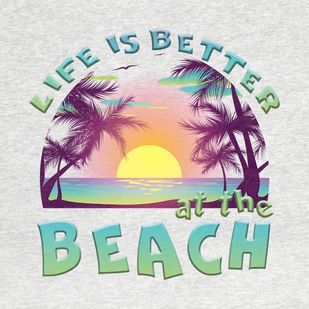 Life Is Better At The Beach Retro Summer Vacation by sumikoric